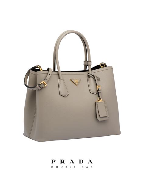 prada mughetto|Medium Saffiano Leather Double Prada Bag.